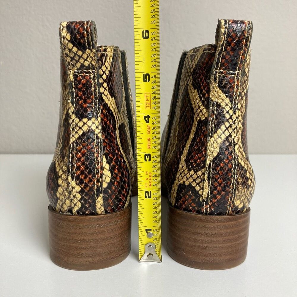 Madewell Carina Leather Chelsea Boots Snakeskin Reptile Python Animal Print sz 7 - Picture 5 of 7
